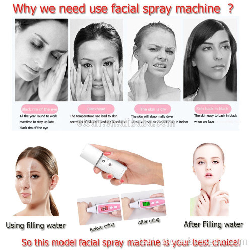 Portable Face Skin Hand Mist Spray Atomization Facial Humectant